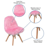 English Elm Commercial Grade Shaggy Faux Fur Accent Chair - Shag Style Kids Chair for Ages 5-7 - Kids Playroom Chair