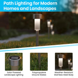 English Elm 12 Pack LED Solar Lights, Weather Resistant Outdoor Solar Powered Lights for Pathway, Garden, & Yard