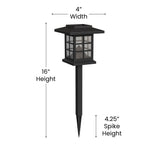 English Elm 8 Pack Lantern Style LED Solar Lights Weather Resistant Outdoor Solar Powered Lights for Pathway, Garden, & Yard