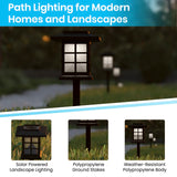 English Elm 8 Pack Lantern Style LED Solar Lights Weather Resistant Outdoor Solar Powered Lights for Pathway, Garden, & Yard