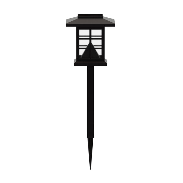 English Elm 8 Pack Lantern Style LED Solar Lights Weather Resistant Outdoor Solar Powered Lights for Pathway, Garden, & Yard