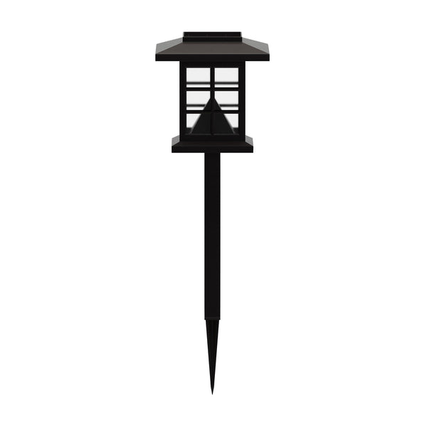 English Elm 8 Pack Lantern Style LED Solar Lights Weather Resistant Outdoor Solar Powered Lights for Pathway, Garden, & Yard