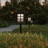 English Elm 8 Pack Lantern Style LED Solar Lights Weather Resistant Outdoor Solar Powered Lights for Pathway, Garden, & Yard