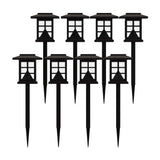 English Elm 8 Pack Lantern Style LED Solar Lights Weather Resistant Outdoor Solar Powered Lights for Pathway, Garden, & Yard