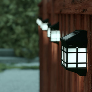 English Elm 6 Pack Wall Mount LED Solar Lights - Weather Resistant Decorative Solar Powered Lights - Deck and Fencing Solar Lights