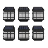 English Elm 6 Pack Wall Mount LED Solar Lights - Weather Resistant Decorative Solar Powered Lights - Deck and Fencing Solar Lights