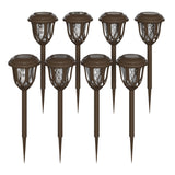 English Elm 8 Pack Tulip Design LED Solar Lights Weather Resistant Outdoor Solar Powered Lights for Pathway, Garden, & Yard