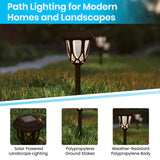 English Elm 8 Pack Tulip Design LED Solar Lights Weather Resistant Outdoor Solar Powered Lights for Pathway, Garden, & Yard