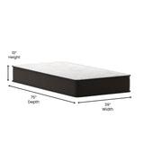 English Elm 10 Inch Hybrid Mattress, Twin Size High Density Foam and Pocket Spring Mattress in a Box, CertiPur-US Certified Foam, /Black