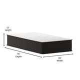 English Elm 12 Inch Hybrid Mattress, Twin Size High Density Foam and Pocket Spring Mattress in a Box, CertiPur-US Certified Foam, /Black