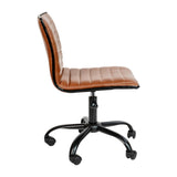 English Elm Commercial Grade Low Back Designer Armless Ribbed Swivel Task Office Chair with Black Frame and Base