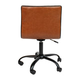 English Elm Commercial Grade Low Back Designer Armless Ribbed Swivel Task Office Chair with Black Frame and Base