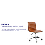 English Elm Commercial Grade Low Back Designer Armless Ribbed Swivel Task Office Chair