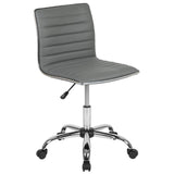 English Elm Commercial Grade Low Back Designer Armless Light Ribbed Swivel Task Office Chair