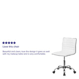 English Elm Commercial Grade Low Back Designer Armless Ribbed Swivel Task Office Chair