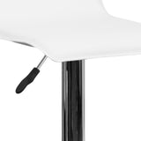 English Elm Contemporary Vinyl Adjustable Height Barstool with Solid Wave Seat and Chrome Base