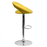 English Elm Contemporary Vinyl Rounded Orbit-Style Back Adjustable Height Barstool with Chrome Base