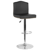 English Elm Contemporary Adjustable Height Barstool with Accent Nail Trim