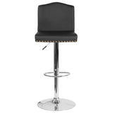 English Elm Contemporary Adjustable Height Barstool with Accent Nail Trim