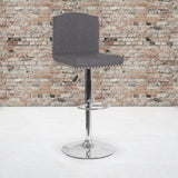 English Elm Contemporary Adjustable Height Barstool with Accent Nail Trim