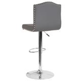 English Elm Contemporary Adjustable Height Barstool with Accent Nail Trim