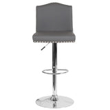 English Elm Contemporary Adjustable Height Barstool with Accent Nail Trim