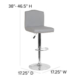 English Elm Contemporary Adjustable Height Barstool with Accent Nail Trim