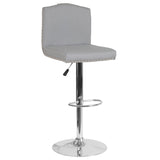 English Elm Contemporary Adjustable Height Barstool with Accent Nail Trim