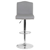 English Elm Contemporary Adjustable Height Barstool with Accent Nail Trim