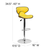 English Elm Contemporary Cozy Mid-Back Vinyl Adjustable Height Barstool with Chrome Base