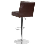 English Elm Contemporary Adjustable Height Barstool with Accent Nail Trim