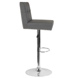 English Elm Contemporary Adjustable Height Barstool with Accent Nail Trim