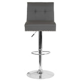 English Elm Contemporary Adjustable Height Barstool with Accent Nail Trim