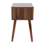 English Elm Mid-Century Modern One Drawer Wood Nightstand, Side Accent or End Table with Soft Close Storage Drawer,