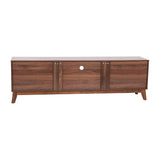 English Elm Mid-Century Modern TV Stand in Walnut for 65+ Inch TV's - 70 Inch Media Center with Adjustable Center Shelf and Dual Soft Close Doors