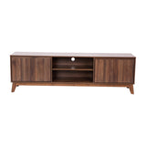 English Elm Mid-Century Modern TV Stand in Walnut for 65+ Inch TV's - 70 Inch Media Center with Adjustable Center Shelf and Dual Soft Close Doors