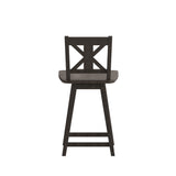 English Elm Commercial Grade Commercial Grade Solid Wood Modern Farmhouse Swivel Counter Height Barstool