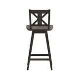 English Elm Commercial Grade Commercial Grade Solid Wood Modern Farmhouse Swivel Bar Height Barstool