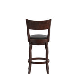 English Elm Commercial Grade Commercial Grade Classic Open Back Swivel Counter Height Pub Barstool with Bowed Wooden Frame and Padded LeatherSoft Seat, Espresso/Black