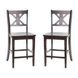 English Elm Commercial Grade - Set of 2 Commercial Grade Solid Wood Modern Farmhouse Counter Height Barstool