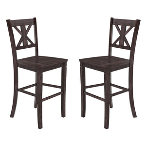 English Elm Commercial Grade - Set of 2 Commercial Grade Solid Wood Modern Farmhouse Barstool