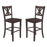 English Elm Commercial Grade - Set of 2 Commercial Grade Solid Wood Modern Farmhouse Barstool