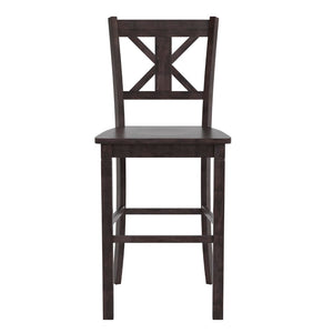 English Elm Commercial Grade - Set of 2 Commercial Grade Solid Wood Modern Farmhouse Barstool