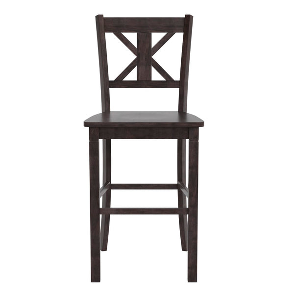 English Elm Commercial Grade - Set of 2 Commercial Grade Solid Wood Modern Farmhouse Barstool