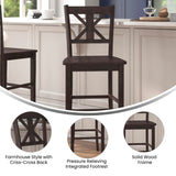 English Elm Commercial Grade - Set of 2 Commercial Grade Solid Wood Modern Farmhouse Barstool