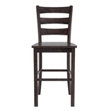 English Elm Commercial Grade - Set of 2 Commercial Grade Wooden Classic Ladderback Bar Height Barstool with Solid Wood Seat,