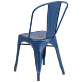 English Elm Commercial Grade Commercial Grade Distressed Metal Indoor-Outdoor Stackable Chair