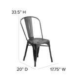 English Elm Commercial Grade Commercial Grade Distressed Metal Indoor-Outdoor Stackable Chair