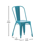 English Elm Commercial Grade Commercial Grade Distressed Metal Indoor-Outdoor Stackable Chair