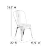 English Elm Commercial Grade Commercial Grade Distressed Metal Indoor-Outdoor Stackable Chair